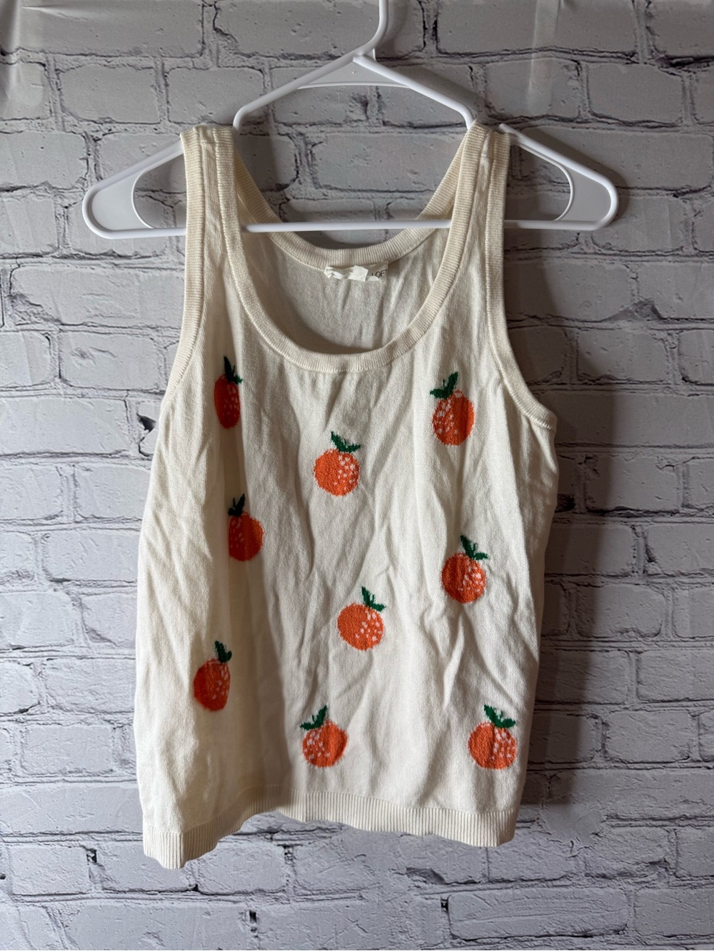 Lou and grey for Loft Cream Knit Tank with Orange Fruit Knit Motif small - Picture 2 of 6